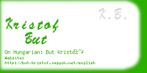 kristof but business card